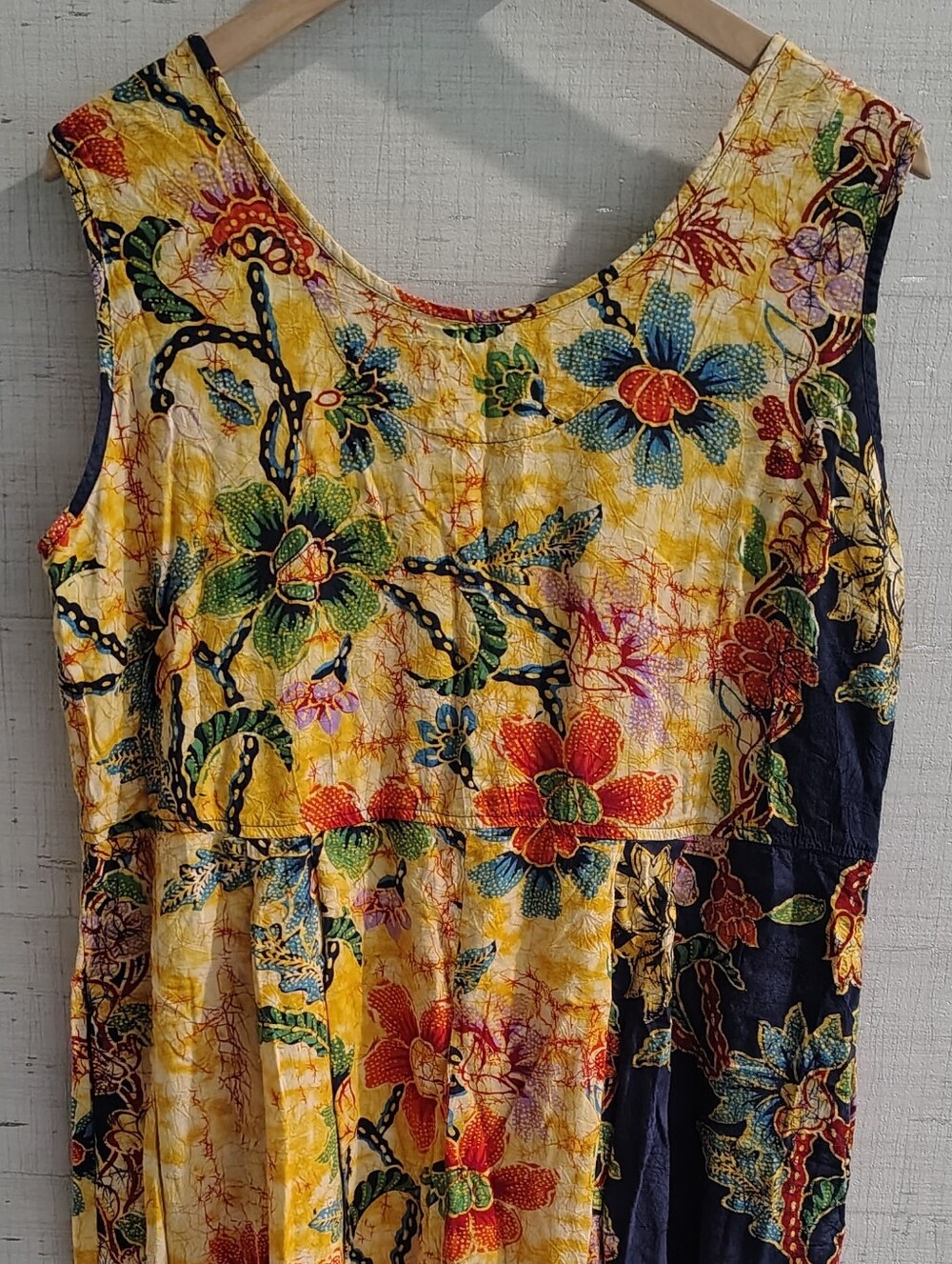 JAMS World Vintage Marigold & Navy Beautiful Bohemian Floral Dress XL